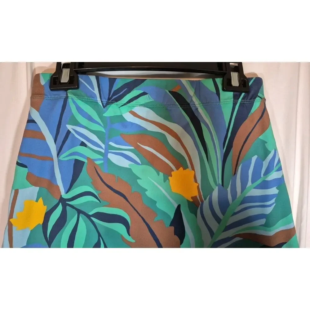 J. McLaughlin Green Blue Tropical Skort XS